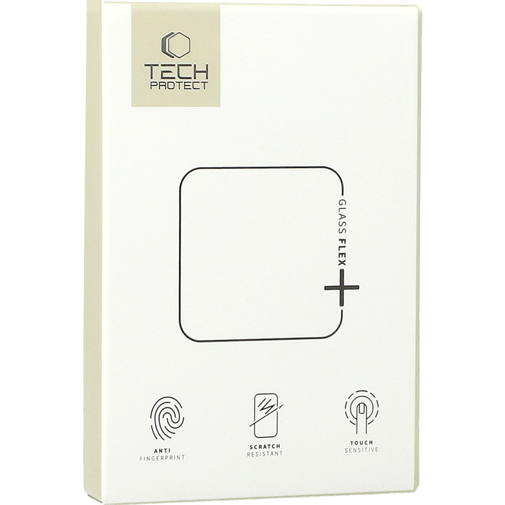 Szkło hybrydowe Tech-Protect Glass Flex+ do Huawei Watch 5 46mm, 2 sztuki, przezroczyste z czarną ramką.
